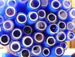 (image for) Lauscha BLUE/ WHITE TRI COLOR Overlay 8-10 mm